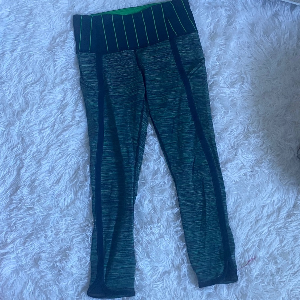 Size 6 lululemon athletica Kids Leggings in Green and Black